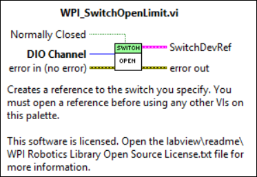 Limit Switch Open Context Help